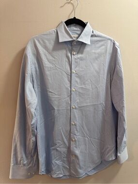 Armani Collezioni Light Blue Men's Long-Sleeve Dress Shirt